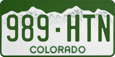 CO license plate 989HTN