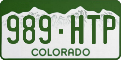 CO license plate 989HTP