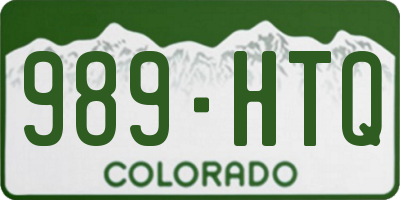 CO license plate 989HTQ