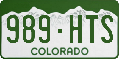 CO license plate 989HTS
