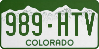 CO license plate 989HTV