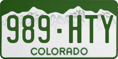 CO license plate 989HTY