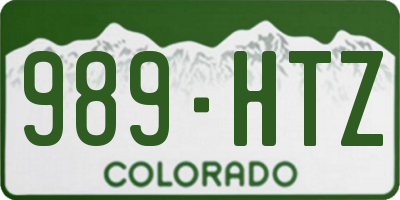 CO license plate 989HTZ