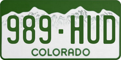 CO license plate 989HUD