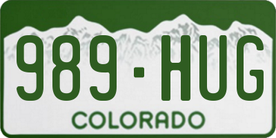 CO license plate 989HUG