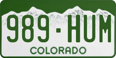 CO license plate 989HUM