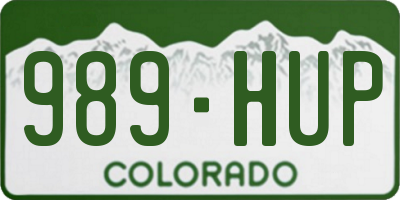 CO license plate 989HUP