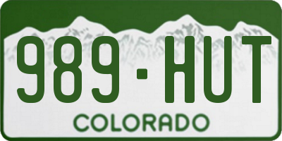 CO license plate 989HUT