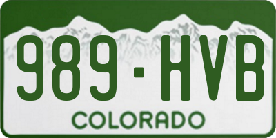 CO license plate 989HVB