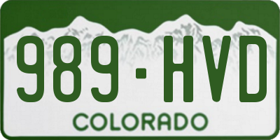 CO license plate 989HVD