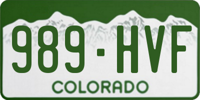 CO license plate 989HVF