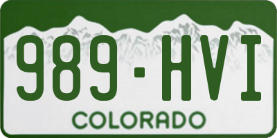 CO license plate 989HVI