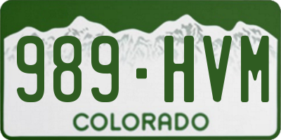 CO license plate 989HVM