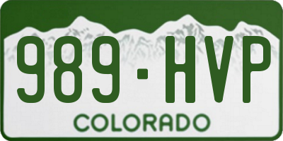 CO license plate 989HVP