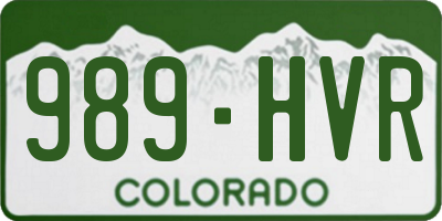 CO license plate 989HVR