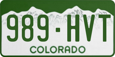 CO license plate 989HVT