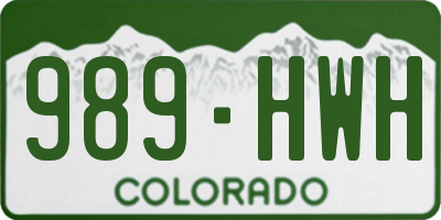 CO license plate 989HWH