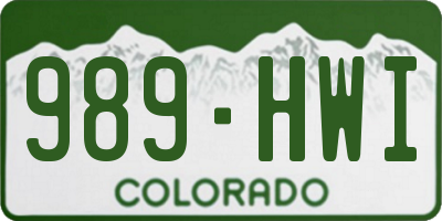 CO license plate 989HWI
