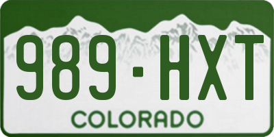 CO license plate 989HXT