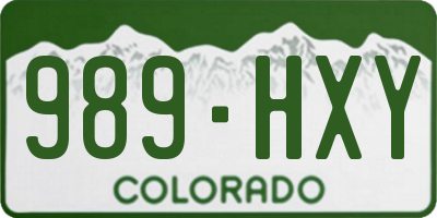 CO license plate 989HXY