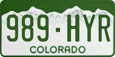 CO license plate 989HYR