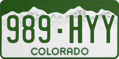CO license plate 989HYY
