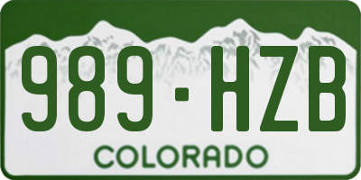 CO license plate 989HZB