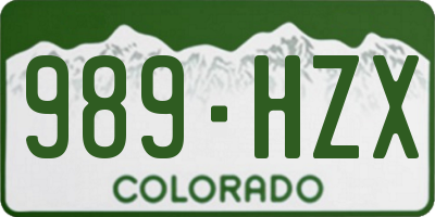 CO license plate 989HZX
