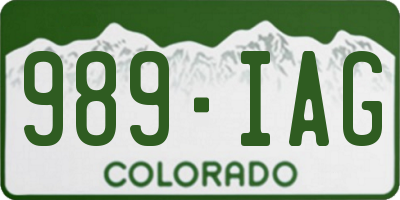 CO license plate 989IAG
