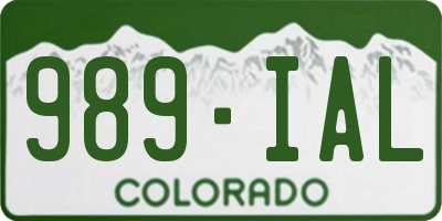 CO license plate 989IAL