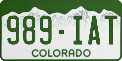 CO license plate 989IAT