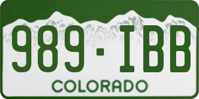 CO license plate 989IBB