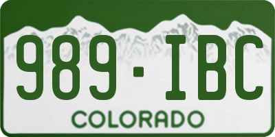 CO license plate 989IBC