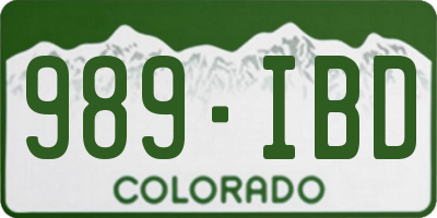 CO license plate 989IBD