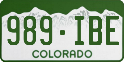 CO license plate 989IBE