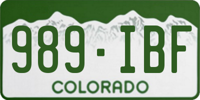 CO license plate 989IBF