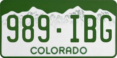 CO license plate 989IBG