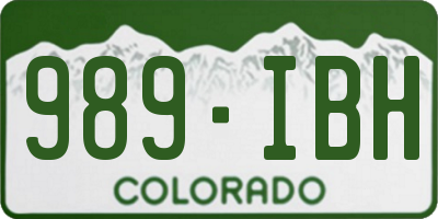 CO license plate 989IBH