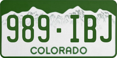 CO license plate 989IBJ