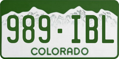 CO license plate 989IBL