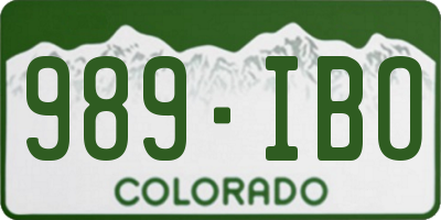 CO license plate 989IBO