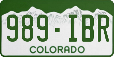 CO license plate 989IBR