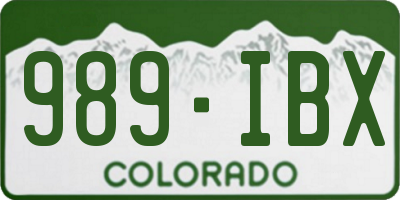 CO license plate 989IBX