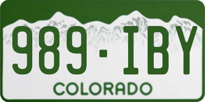CO license plate 989IBY