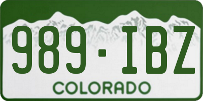 CO license plate 989IBZ