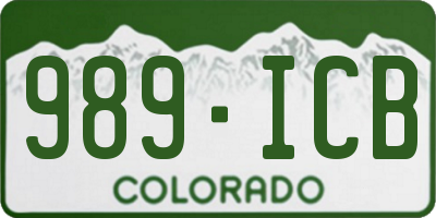 CO license plate 989ICB