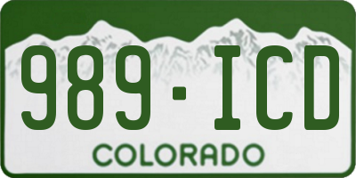 CO license plate 989ICD