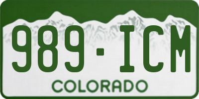 CO license plate 989ICM