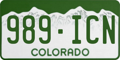 CO license plate 989ICN
