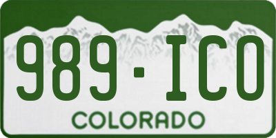 CO license plate 989ICO